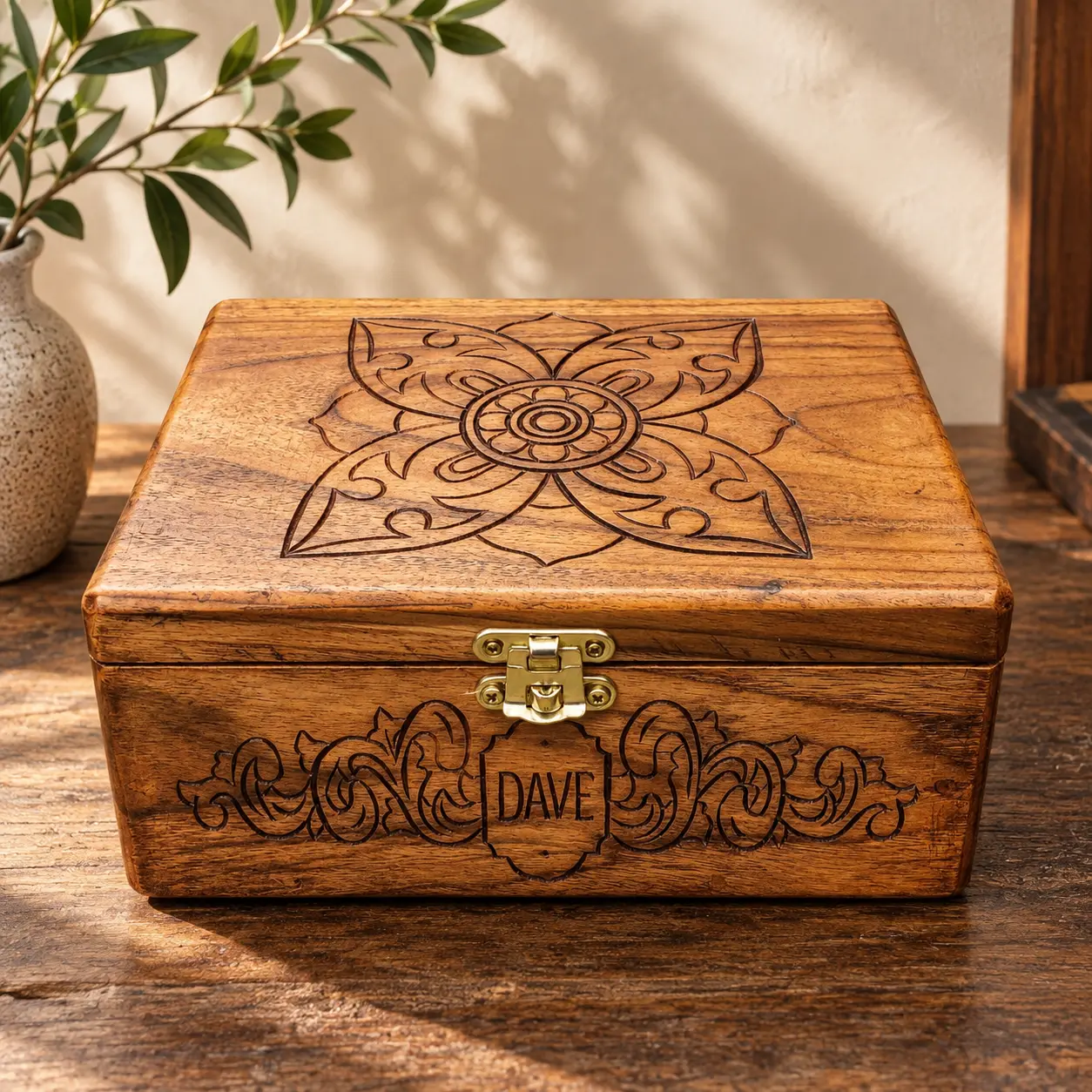 Personalised Keepsake Box, hand-carved personalised gifts & keepsake by The Zen Woodcrafts